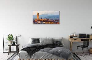 Obraz na plátne Italy Castle sunset panorama 100x50 cm