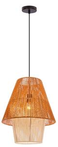Závesný luster na lane AFRICA 1xE27/40W/230V pr. 40 cm hnedá/krémová