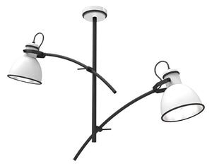 Závesný luster na tyči ZUMBA 2xE27/60W/230V biela/čierna