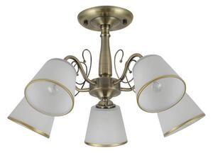 Stropný luster na tyči LOSANNA 5xE14/40W/230V mosadz