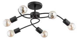 Prisadený luster HELIX 6xE27/15W/230V čierny