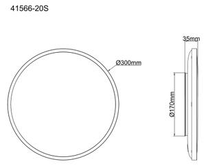 Globo 41566-20S - LED stropné svietidlo NIELSEN LED/20W/230V, priemer 30 cm, čierne