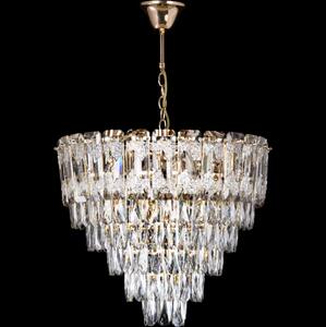 LED luster na reťazi, 9xE27/60W/230V + 6xLED/6W, priemer 50 cm, zlatá