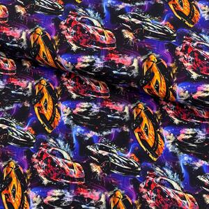Metráž Teplákovina digital - Autá Supercars
