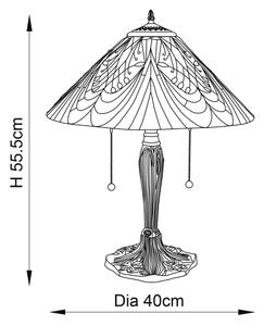 Stolná lampa Tiffany HECTOR 2xE27/60W/230V, priemer 40 cm