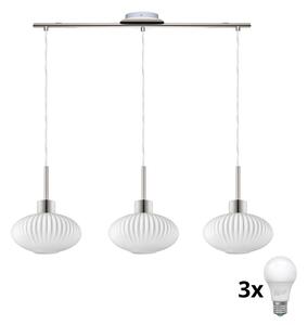 LED luster na lankách HARMA 3xE27/60W/230V matný chróm/biela