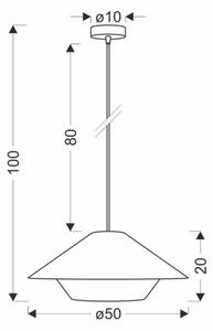 Závesný luster na lanku AFRICA 1xE27/40W/230V, priemer 50 cm, hnedá/krémová