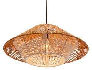 Závesný luster na lanku AFRICA 1xE27/40W/230V, priemer 50 cm, hnedá/krémová