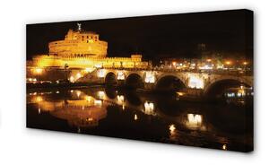 Obraz na plátne Rome River mosty v noci 100x50 cm