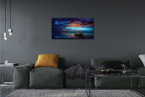 Obraz canvas Zamračené morská loď večer 100x50 cm