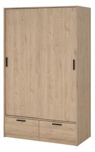 Šatníková skriňa v dekore duba s posuvnými dverami v prírodnej farbe 121x200 cm Line – Tvilum