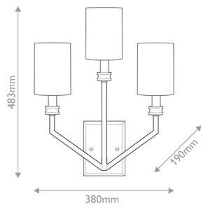 Hinkley HK-MOORE-WB3-HB - Nástenné svietidlo MOORE 3xE14/40W/230V zlaté