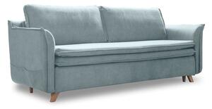 Svetlomodrá zamatová rozkladacia pohovka 225 cm Charming Charlie – Miuform