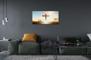 Obraz na plátne Kríž pole Slnka 100x50 cm