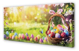Obraz na plátne Basket vajcia kvetina lúka 100x50 cm