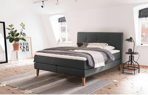 Antracitová boxspring posteľ 160x200 cm Stockholm – Meise Möbel