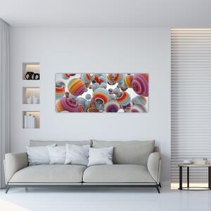 Obraz maľovaných gulí (120x50 cm)