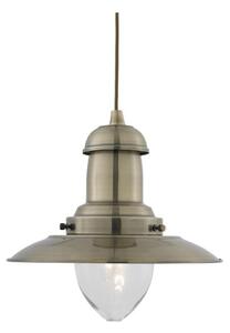 Searchlight 4301AB - Závesný luster na lanku FISHERMAN 1xE27/60W/230V mosadzný