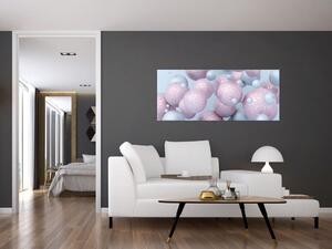 Abstraktný obraz - Pastelové guľa (120x50 cm)