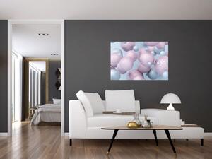 Abstraktný obraz - Pastelové guľa (90x60 cm)