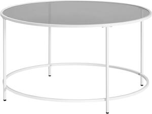 VASAGLE Konferenčný stolík s okrúhlou sklenenou doskou
