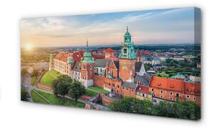 Obraz na plátne Krakow castle panorama svitania 100x50 cm