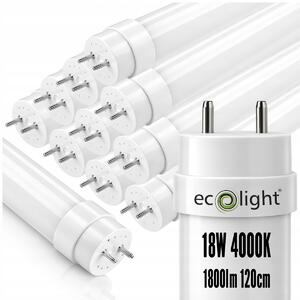 BERGE 10x LED trubicové svetlá 18W T8 120cm 1800lm 4000K neutrálna biela