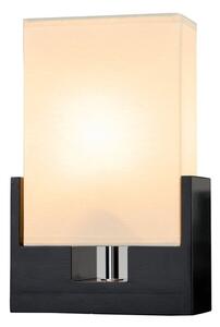 Estila Moderná stolná lampa Gina s obdĺžnikovým béžovým tienidlom a čiernou podstavou s chrómovým detailom 26 cm