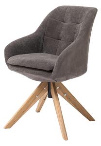 Otočné dubové kresielko Hugo sivé