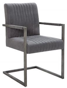 Estila Industriálne dizajnové retro kreslo Inspirativo sivé 90cm, tmavosivý rám