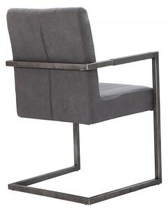 Estila Industriálne dizajnové retro kreslo Inspirativo sivé 90cm, tmavosivý rám
