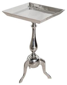 Estila Dizajnový glamour štvorcový príručný stolík Jardin s elegantnou tvarovanou nohou v lesklom chrómovom prevedení 55 cm