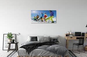 Obraz canvas Lyžiari zimné hory 100x50 cm