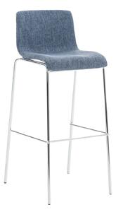 Barová stolička Hoover ~ látka, kovové nohy chróm - Modrá