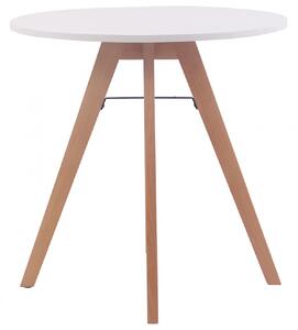 Jedálenský stôl okrúhly Viktor 75, nohy natura ~ v75 x Ø75 cm - Biela