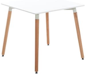Stôl drevený Viborg 80 natura / biela ~ v75 x 80 x 80 cm