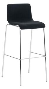 Barová stolička Hoover ~ látka, kovové nohy chróm - Čierna
