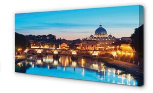 Obraz na plátne Rím západu slnka riečne mosty 100x50 cm