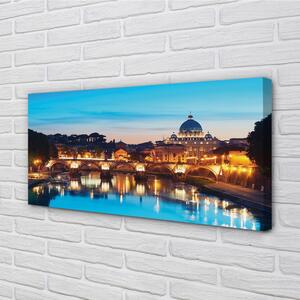 Obraz na plátne Rím západu slnka riečne mosty 100x50 cm