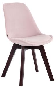 Stolička Borne V2 ~ zamat, drevené nohy orech - Ružová