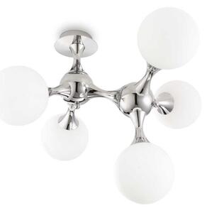 Ideal Lux - Prisadený luster NODI 5xE14/28W/230V 50x55 cm lesklý chróm/biela
