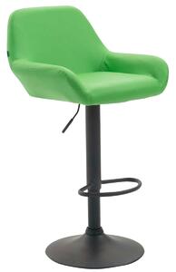 Barová stolička Braga ~ koženka, čierna podnož - Zelená