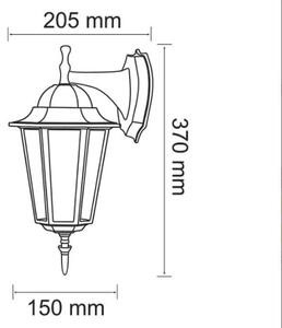 Vonkajšie nástenné svietidlo 1xE27/20W/230V IP43 čierna