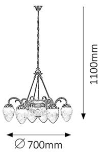 Rabalux 8636 - Luster na reťazi ANNABELLA 6xE14/40W + 2xE27/60W