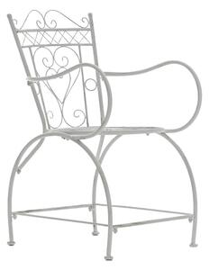 Kovová stolička Sheela s područkami - Biela antik