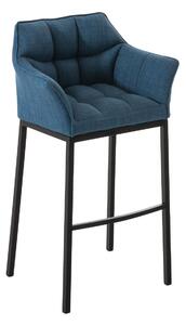 Barová stolička Damas B4 ~ látka, čierny rám - Modrá