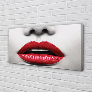 Obraz canvas Červené pery nos žena 100x50 cm