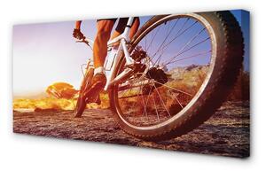 Obraz canvas Bicykel horskej ceste západ 100x50 cm