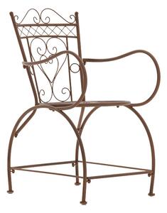 Kovová stolička GS11174935 s područkami - Hnedá antik