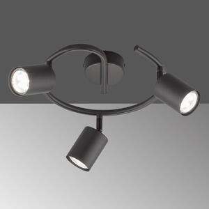 Stropné LED svietidlo Vano čierna, 3-pl., okrúhle